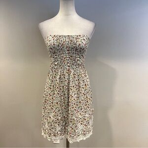 City Triangle embroidered Floral Strapless mini Dress size 7